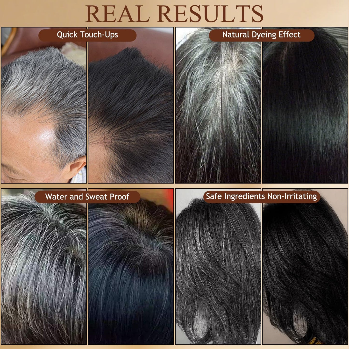 Black Hair Dye Stick for Instant Gray Coverage & Root Touch Up