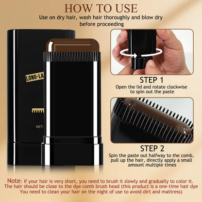 Black Hair Dye Stick for Instant Gray Coverage & Root Touch Up
