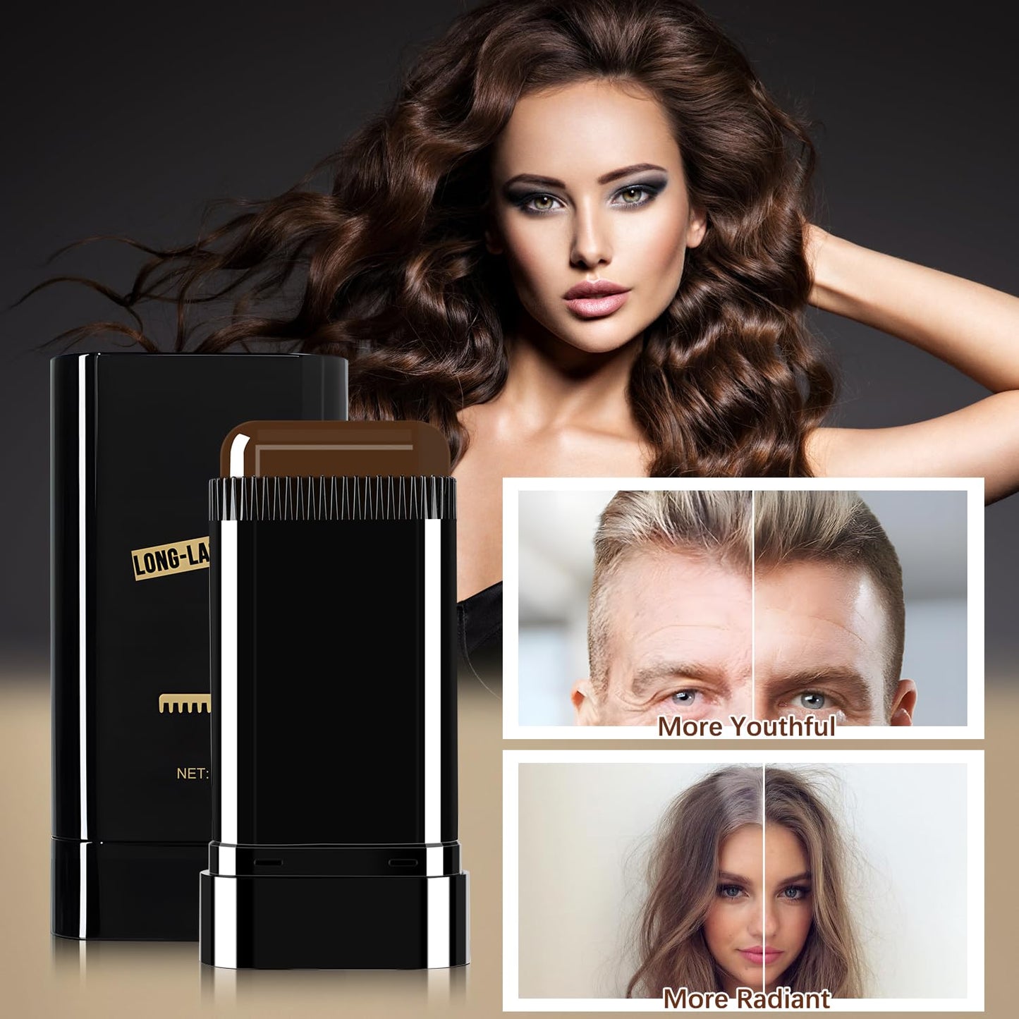 Black Hair Dye Stick for Instant Gray Coverage & Root Touch Up