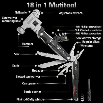 Upgraded 18 in 1 Multitool, Professional Stainless Steel